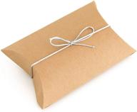 🎁 versatile 50pcs kraft pillow boxes w/ silver elastic ties - ideal for jewelry, gift cards, soap, small gifts, & wedding favors logo