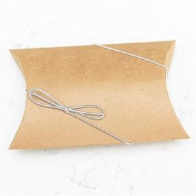 img 2 attached to 🎁 Versatile 50pcs Kraft Pillow Boxes w/ Silver Elastic Ties - Ideal for Jewelry, Gift Cards, Soap, Small Gifts, & Wedding Favors