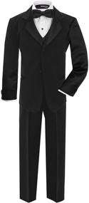 img 4 attached to 🤵 Black Boys' Tuxedo Formal Dresswear - GN210