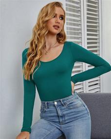 img 1 attached to 👗 Stretchy Womens Bodysuit by TARAINYA – Stylish Clothing and Bodysuits for Women