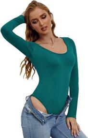 img 3 attached to 👗 Stretchy Womens Bodysuit by TARAINYA – Stylish Clothing and Bodysuits for Women