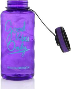 img 1 attached to 🏋️ 34oz Motivational Bottle for Fitness, Workout and Sports - Unique Timeline, Measurements & Goal Marked Times for Daily Water Intake - BPA Free, Non-toxic Tritan (Purple)