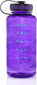 img 2 attached to 🏋️ 34oz Motivational Bottle for Fitness, Workout and Sports - Unique Timeline, Measurements & Goal Marked Times for Daily Water Intake - BPA Free, Non-toxic Tritan (Purple)