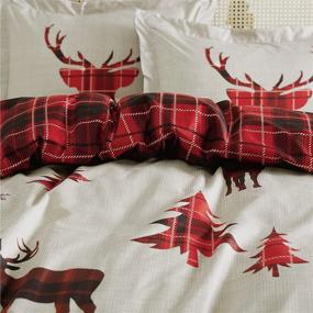 img 3 attached to 🎄 Christmas Duvet Cover Set Queen Size - Reversible Print, Holiday Bedding with 1 Duvet Cover + 2 Pillow Shams: Bedsure
