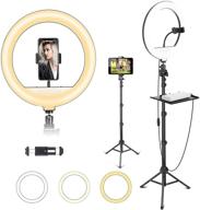 📸 12-inch selfie ring light with 67-inch extendable tripod stand, 2-in-1 phone and tablet holder for live streaming, makeup, led camera ringlight for youtube videos, compatible with iphone and android logo