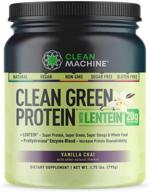 🌱 lentein clean green protein - whole food vegan plant based protein powder - vanilla chai flavor - 1.75lbs - gluten free - only plant sourced b12 protein powder logo