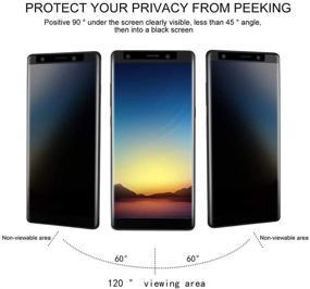 img 3 attached to 📱 2-пакета приватного закаленного стеклянного экранного защитника для Galaxy Note 9 - 3D изогнутые края, простая установка, защита от шпионов/царапин, твердость 9H, защита дружественная к чехлу - совместимая замена с гарантией