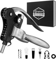 🍷 opux wine opener corkscrew set: aerator, foil cutter, stopper, pourer, drip ring – lever wine bottle opener accessories kit in silver, perfect for housewarming & wedding логотип