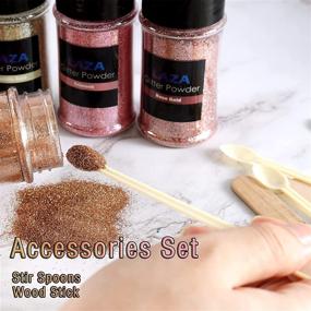 img 2 attached to 🌈 Laza Ultra Fine Glitter - 4 Color Set of 80ml Arts and Craft Glitter with Mixed Ultra Fine Powder Sequins for Resin Nail Art, Epoxy Tumbler, Slime Decoration, Weddings, Card Flowers, Scrapbooking - Pink Gold