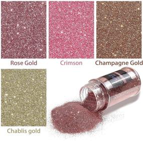 img 1 attached to 🌈 Laza Ultra Fine Glitter - 4 Color Set of 80ml Arts and Craft Glitter with Mixed Ultra Fine Powder Sequins for Resin Nail Art, Epoxy Tumbler, Slime Decoration, Weddings, Card Flowers, Scrapbooking - Pink Gold