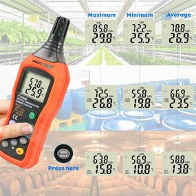 img 1 attached to 🌡️ Protmex PT6508: Advanced Temperature Humidity Meter for Indoor/Outdoor with Ambient, Dew Point, Wet Bulb Features, LCD Backlight, Min/Max Hold