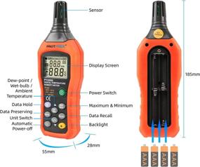 img 3 attached to 🌡️ Protmex PT6508: Advanced Temperature Humidity Meter for Indoor/Outdoor with Ambient, Dew Point, Wet Bulb Features, LCD Backlight, Min/Max Hold