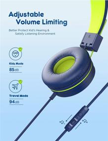 img 2 attached to 🎧 2 Pack iClever Kids Headphones with Mic & Sharing Splitter - Safe Volume Limited, Adjustable Foldable Headphones for Online School/Travel/Tablet