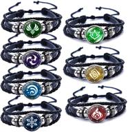 genshin impact bracelet set: 7-piece anime luminous bracelets - glow in the dark logo