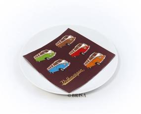 img 3 attached to 🚌 Volkswagen Samba Bus T1 Camper Van Design Printed Napkins - BRISA VW Collection (20 pcs., 13x13 Inches, 3-ply/Parade)