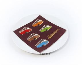 img 2 attached to 🚌 Volkswagen Samba Bus T1 Camper Van Design Printed Napkins - BRISA VW Collection (20 pcs., 13x13 Inches, 3-ply/Parade)