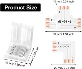 img 3 attached to 🔌 Effortless 10mm LED Strip Extensions: 42-Piece Solderless L and T-Shaped Connectors for WS2811 WS2812B SK6812 LED Strips