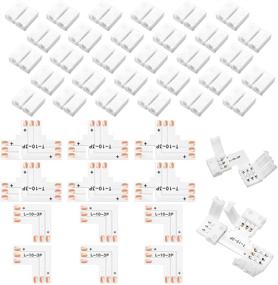 img 4 attached to 🔌 Effortless 10mm LED Strip Extensions: 42-Piece Solderless L and T-Shaped Connectors for WS2811 WS2812B SK6812 LED Strips