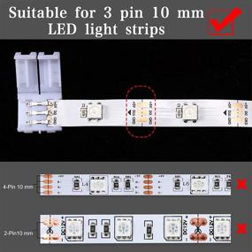 img 1 attached to 🔌 Effortless 10mm LED Strip Extensions: 42-Piece Solderless L and T-Shaped Connectors for WS2811 WS2812B SK6812 LED Strips