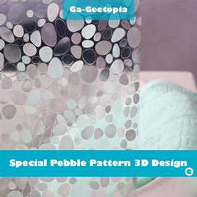 img 3 attached to Ga-Geetopia EVA Clear Thin Shower Curtain Liner, 72x72 Inch - Pebble Pattern Lightweight Plastic Bathroom Shower Showroom Inner Curtain with Rustproof Metal Grommets and Weighted Magnets (NO Hooks)