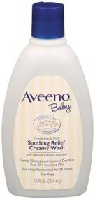 img 2 attached to 👶 Aveeno Baby Soothing Relief Cream Wash, 12oz Bottles (Pack of 3)