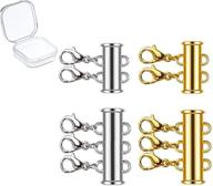 🔒 kcctoo 4 piece slide clasp lock set - gold and silver plated magnetic tube locks for layered bracelets and necklaces logo