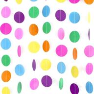 🎉 vibrant rubfac 5pcs circle dots paper garland - versatile rainbow party decor for baby showers, birthdays, weddings, and more! logo