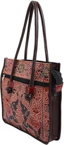 img 1 attached to 👜 Великолепная сумка-плечо из хлопковой сумочки ручной работы в индийском стиле из кожи: вечное модное высказывание!