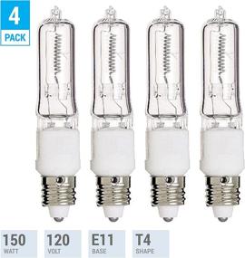 img 3 attached to 💡 (4 Pack) 150W JD T4 E11 Mini Candelabra Base 120V Clear Light Bulbs - Q150CL/MC