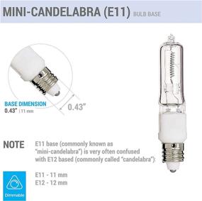 img 1 attached to 💡 (4 Pack) 150W JD T4 E11 Mini Candelabra Base 120V Clear Light Bulbs - Q150CL/MC