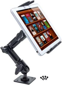 img 2 attached to 📲 ARKON Heavy Duty Midsize Tablet Drill Base Mount: Universal Fit for Galaxy Tab 4 3 7.0 8.0 Tab S, iPad Mini and More, Retail Black