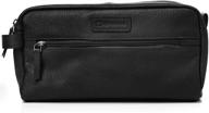 premium genuine leather shaving kit dopp kit travel case by alpine swiss - sedona toiletry bag logo