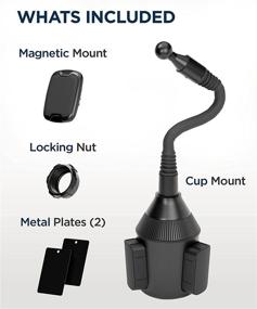 img 2 attached to 📱 Car Cupholder Phone Mount, Magnetic Universal Cellphone Holder for iPhone 11/12/13/Pro Max & Samsung S8/S9/S10/S20/Plus/Ultra - Encased Cup Phone Holder