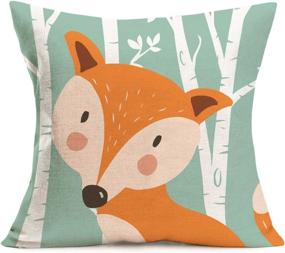 img 1 attached to 🐾 Asminifor Cute Animal Cartoon Throw Pillow Covers - Set of 4 Cotton Linen Cushion Covers for Home and Car Decor (Cartoon Animal)