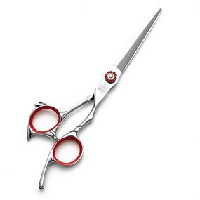 img 2 attached to 🔪 Moontay 6.0" Hair Cutting Scissors Set: Professional Barber Stylist Thinning Shears, Salon Hair Scissors, 440C Japanese Stainless Steel Hairdressing Scissors (Red)