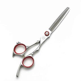 img 3 attached to 🔪 Moontay 6.0" Hair Cutting Scissors Set: Professional Barber Stylist Thinning Shears, Salon Hair Scissors, 440C Japanese Stainless Steel Hairdressing Scissors (Red)