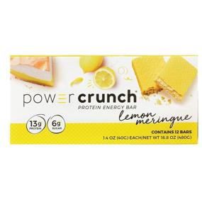 img 3 attached to Плитки белковых протеинов Power Crunch с лимонным меренгом - вкусные белковые закуски, 1,4 унции (12 штук)