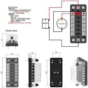 img 3 attached to 🛥️ Усовершенствованный мини-блок предохранителей PSEQT Marine 6-Way: Водонепроницаемый автомобильный блок предохранителей ATC/ATO для лодки, яхты, транспортных средств, автофургонов, прицепов, грузовиков и внедорожников.