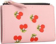 🍒 nawoshow women cute cherry pattern wallet: compact coin purse, card holder, clutch bag logo