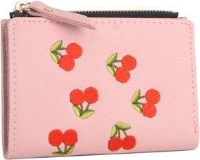 img 4 attached to 🍒 Nawoshow Women Cute Cherry Pattern Wallet: Compact Coin Purse, Card Holder, Clutch Bag