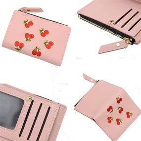 img 1 attached to 🍒 Nawoshow Women Cute Cherry Pattern Wallet: Compact Coin Purse, Card Holder, Clutch Bag