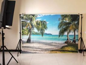 img 3 attached to 🏖️ Hawaiian Beach Scenery Photo Backdrop: 7x5ft Blue Sky Tree Background for Pictures, Weddings & Decorations - XT-6863