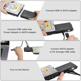 img 2 attached to 💻 USB 3.0 to SATA IDE Hard Drive Cable Adapter Converter for 2.5" 3.5" IDE External SATA HDD SSD with 12V 2A Power Adapter - Improved SEO