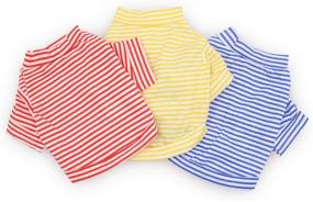 img 4 attached to 🐶 DroolingDog Dog Clothes Pet Striped T-Shirt: Pack of 3 for Small Dogs - The Ultimate Garment Collection