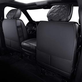 img 2 attached to 🚗 YIERTAI Dodge RAM Seat Covers - Fits 2009-2022 1500/2500/3500HD Pickup Front Seats Only - Crew Double Cab Quad Cab - Waterproof Faux Leather Seat Covers (2 PCS Front Only/Black)