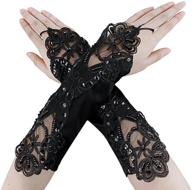 🌸 6-10yrs flower girl pearl long satin gloves for communion, birthday, and wedding logo