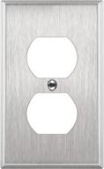 🔌 enerlites 1-gang stainless steel metal wall plate with duplex receptacle, corrosion resistant outlet cover, size 4.50" x 2.76", ul listed, 7721, 430, silver, standard логотип