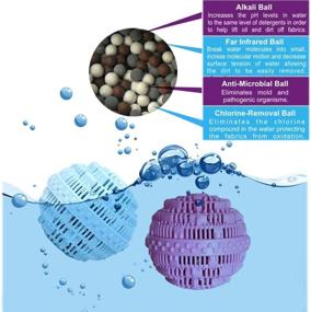 img 3 attached to 🧺 BERON Eco-Friendly Wash Ball - Long Lasting Laundry Balls (Set of 2) for 1500 Washings, Light Blue and Light Purple