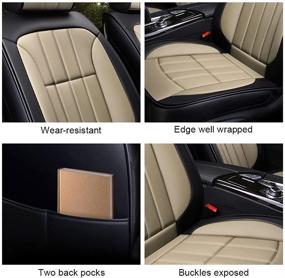 img 1 attached to PDR Deluxe PU Leather Car Seat Covers: Airbag Compatible Full Set for Universal Vehicle Cushion Protection, Fits Most 5-Seat Cars