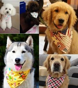 img 1 attached to 🐾 Pet Show Triangle Bandanas: Stylish Bibs and Head Scarfs for Dogs, Cats, and Puppies